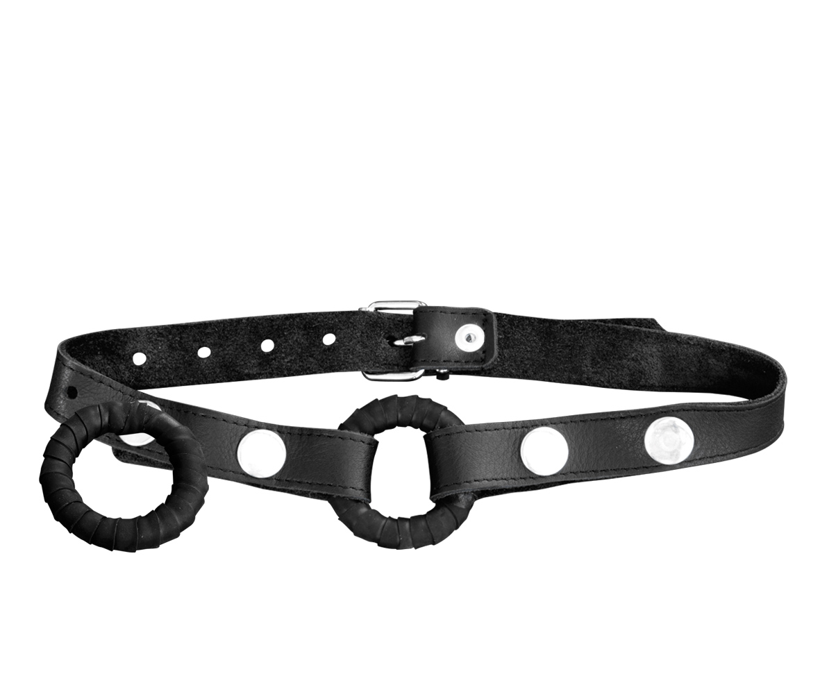 LEDER KNEBEL - Ringknebel Leder+Latex Wechsel