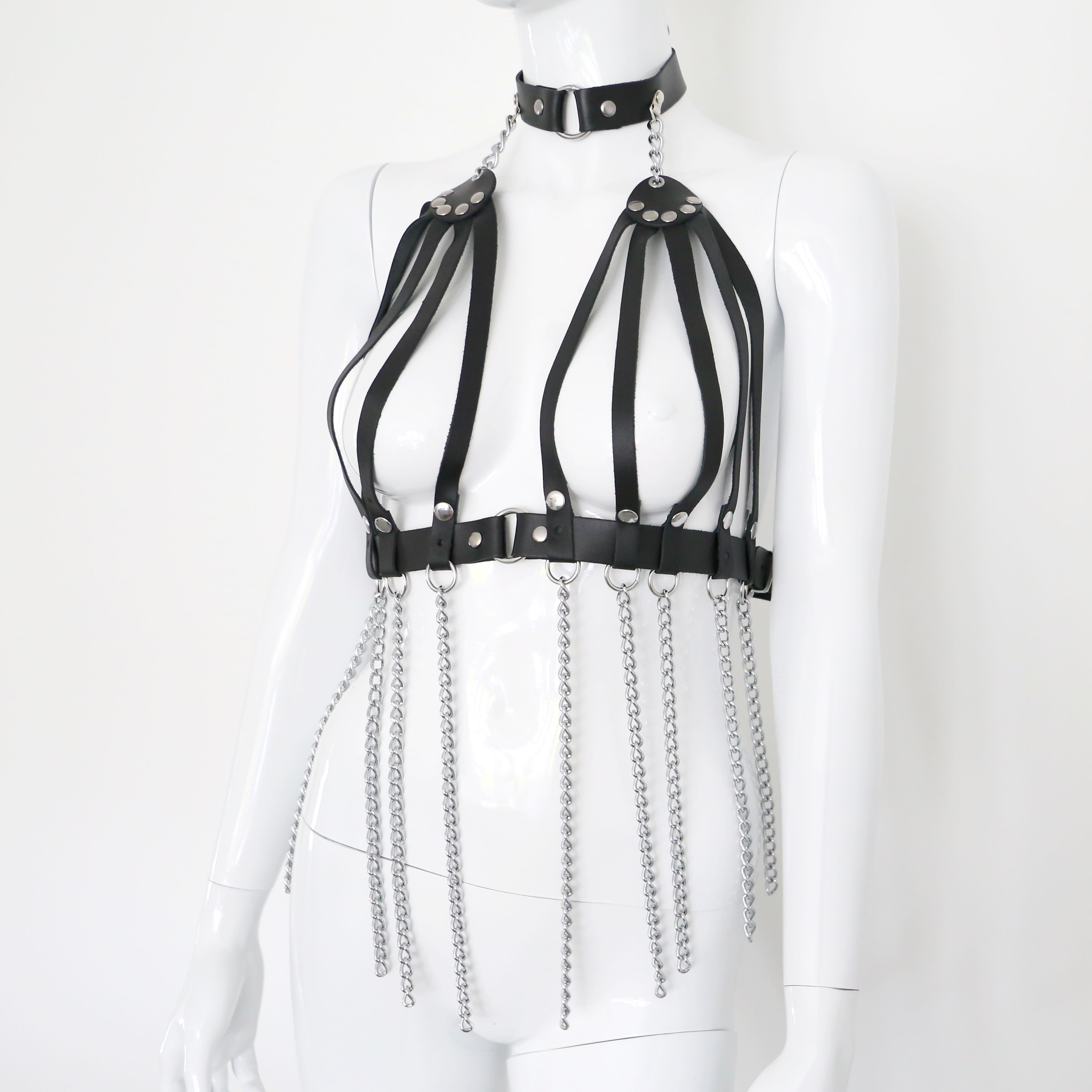 Leder BH Ketten Body