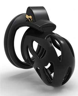 Keuschheitskäfig in schwarz, abschliessbar und vier Ringe!