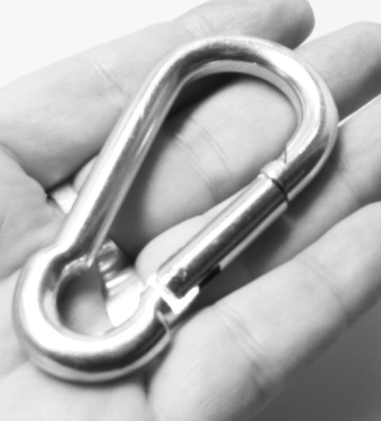 Karabinerhaken silber - 8x80mm - Pack-of-2