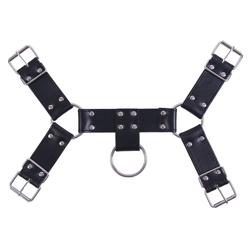 Männer-Harness aus PU-Leder in schwarz