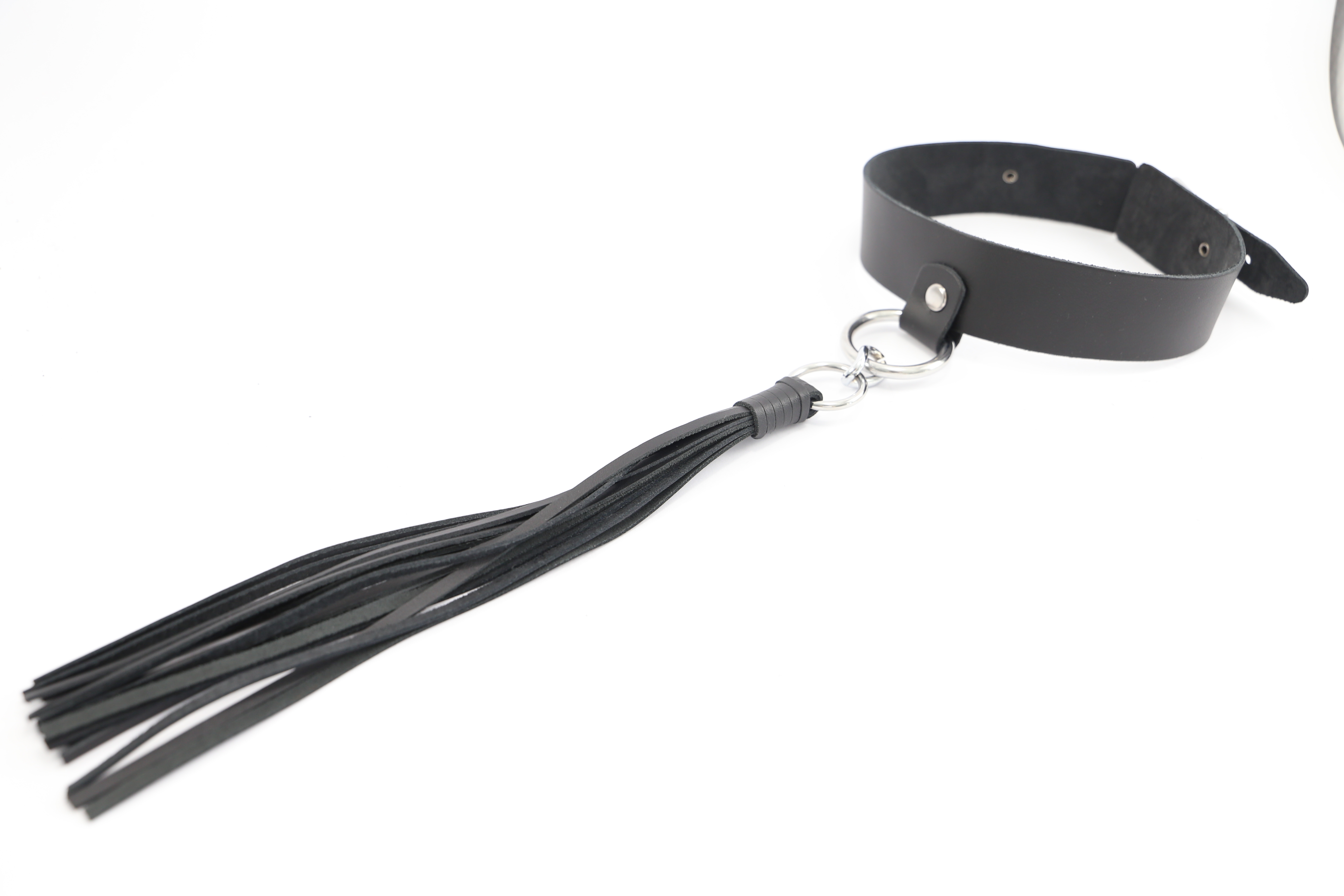 Halsband mit Peitsche - Schwarz