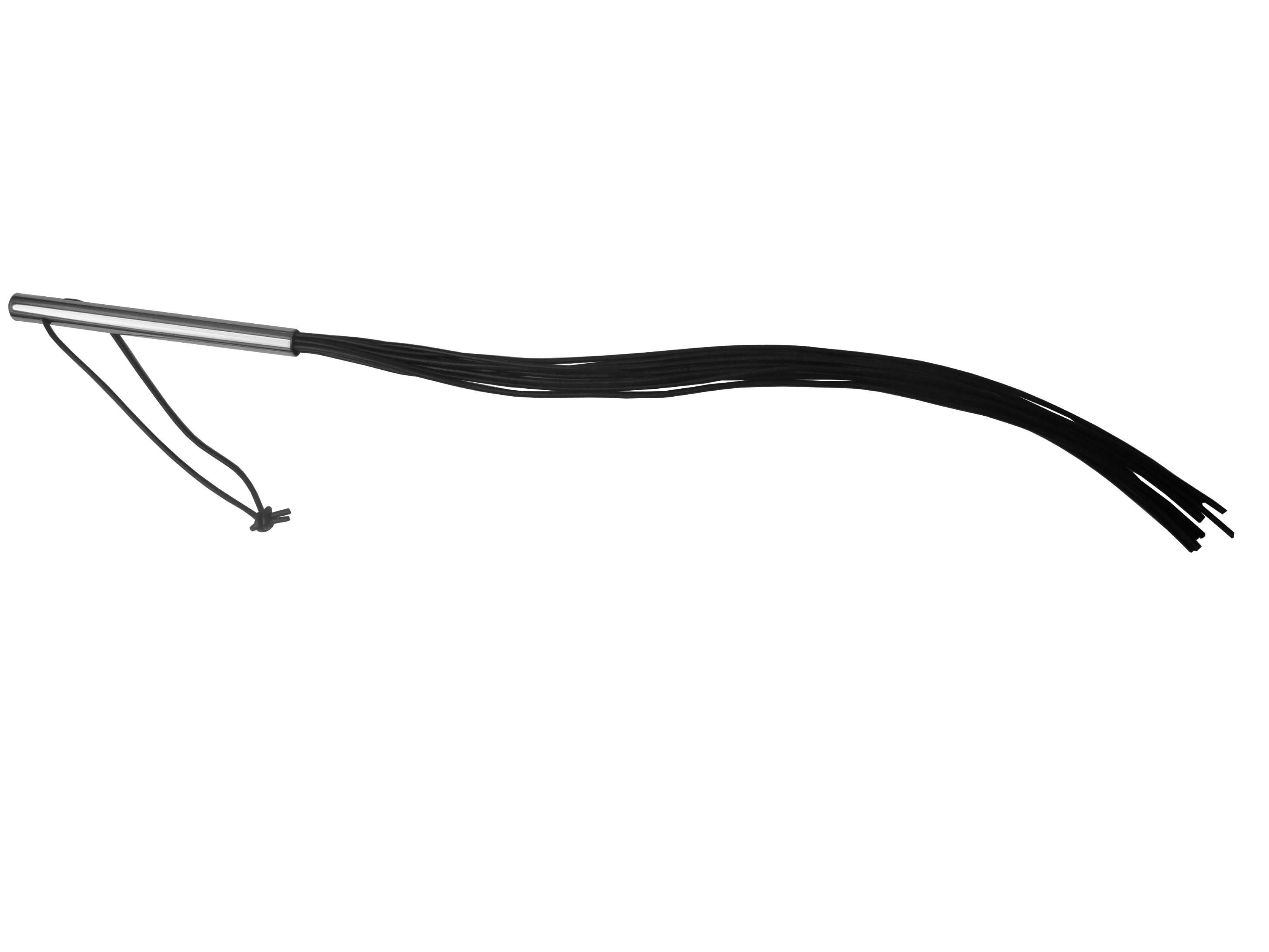 PVC Peitsche mit Metallgriff Schwarz